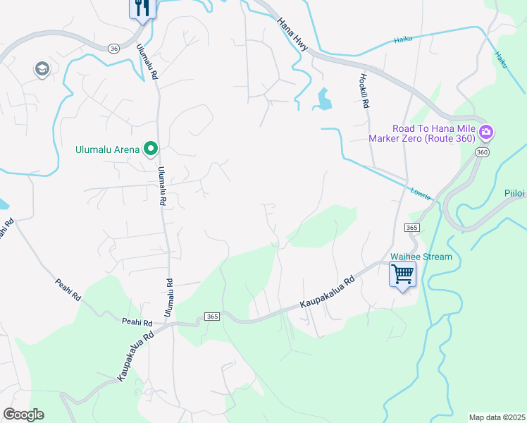 map of restaurants, bars, coffee shops, grocery stores, and more near 579 Kawelo Road in Haiku-Pauwela