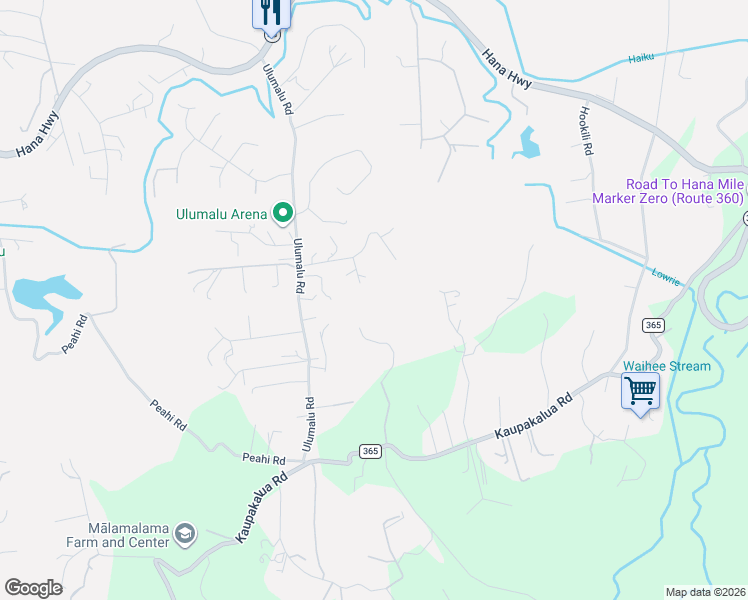 map of restaurants, bars, coffee shops, grocery stores, and more near 387 Puu Way in Haiku-Pauwela