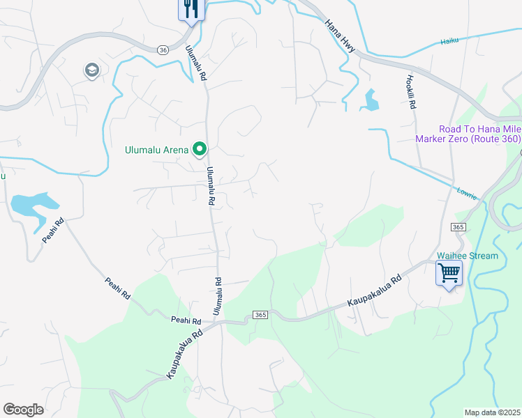 map of restaurants, bars, coffee shops, grocery stores, and more near 387 Puu Way in Haiku-Pauwela