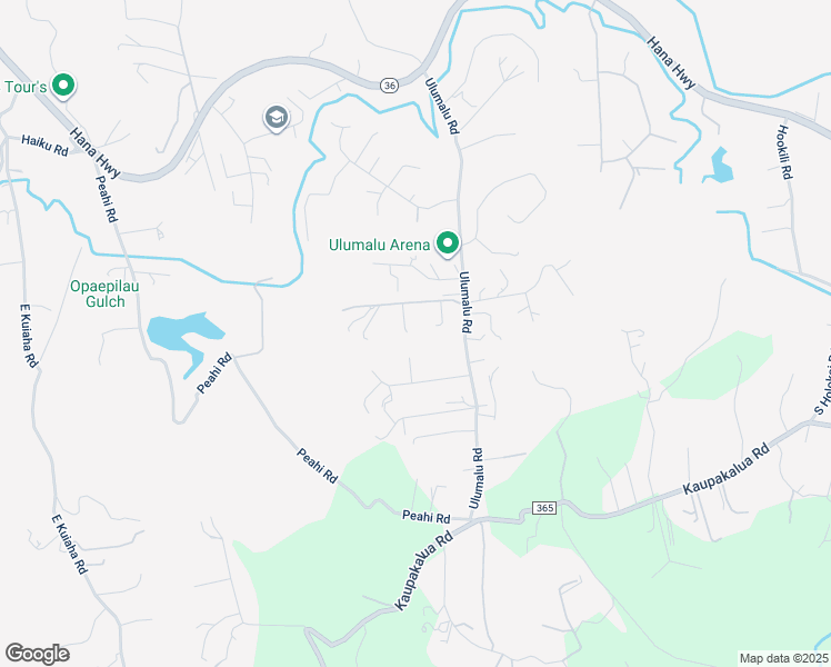 map of restaurants, bars, coffee shops, grocery stores, and more near 33 Kealamauloa Place in Haiku-Pauwela