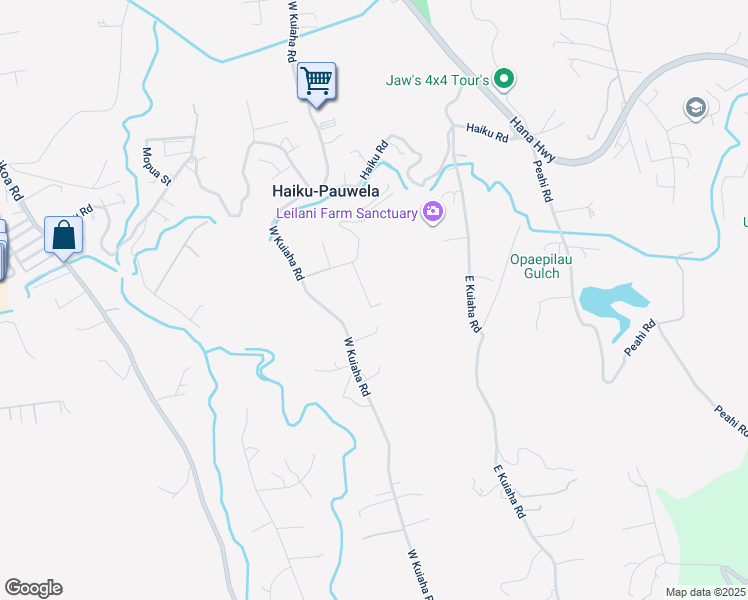 map of restaurants, bars, coffee shops, grocery stores, and more near 76 Mauu Place in Haiku-Pauwela