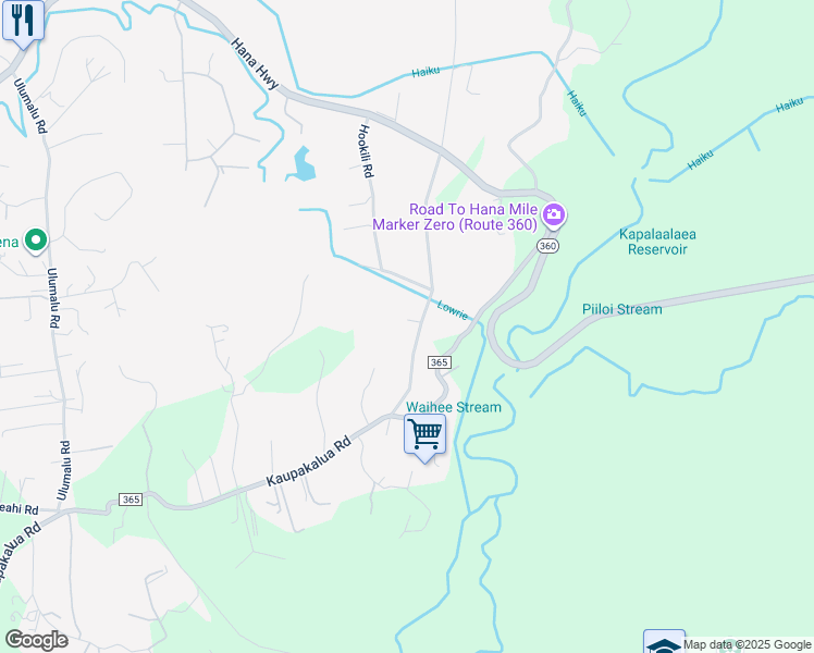 map of restaurants, bars, coffee shops, grocery stores, and more near 238 South Holokai Road in Haiku-Pauwela