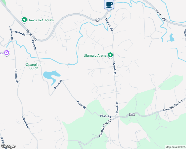 map of restaurants, bars, coffee shops, grocery stores, and more near 55 Kealamauloa Place in Haiku-Pauwela