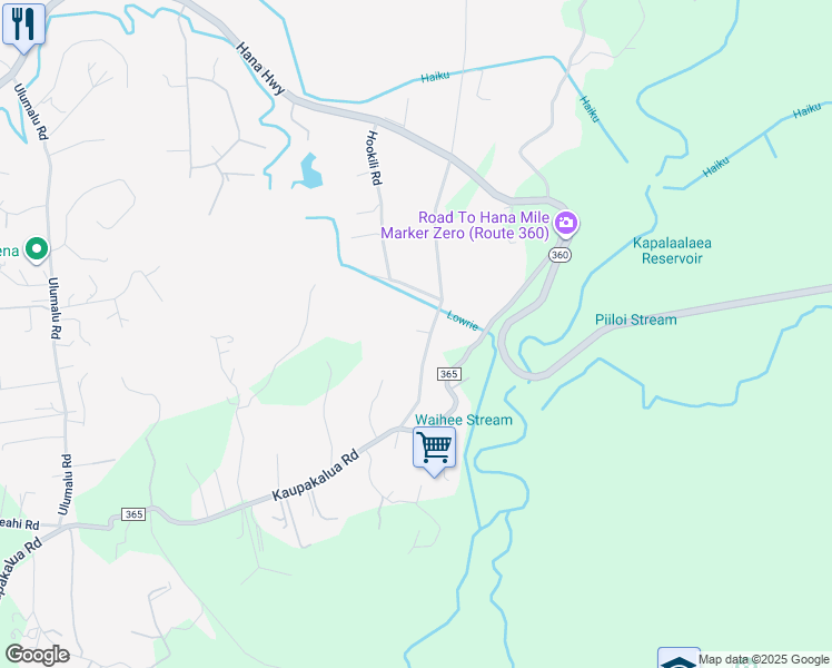 map of restaurants, bars, coffee shops, grocery stores, and more near 238 South Holokai Road in Haiku-Pauwela
