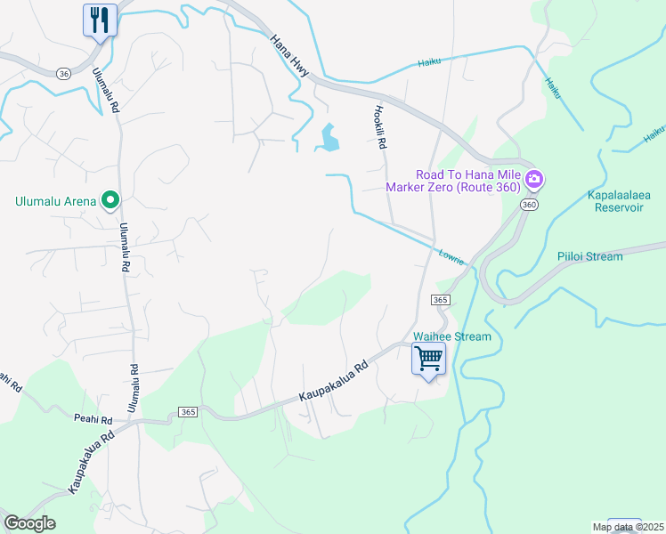 map of restaurants, bars, coffee shops, grocery stores, and more near 441 Haloa Road in Haiku-Pauwela
