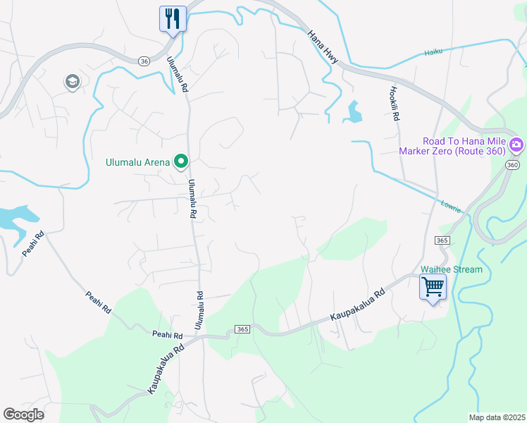 map of restaurants, bars, coffee shops, grocery stores, and more near 4510 Waha Place in Haiku-Pauwela