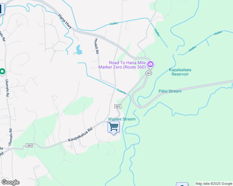 map of restaurants, bars, coffee shops, grocery stores, and more near 225 South Holokai Road in Haiku-Pauwela