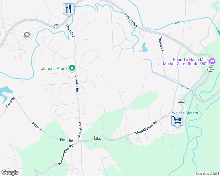 map of restaurants, bars, coffee shops, grocery stores, and more near 4505 Waha Place in Haiku-Pauwela