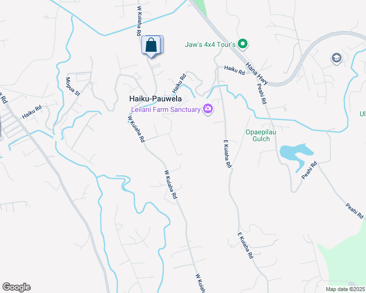 map of restaurants, bars, coffee shops, grocery stores, and more near 76 Mauu Place in Haiku-Pauwela