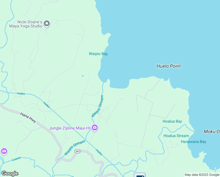 map of restaurants, bars, coffee shops, grocery stores, and more near 0 East Waipio Road in Maui County