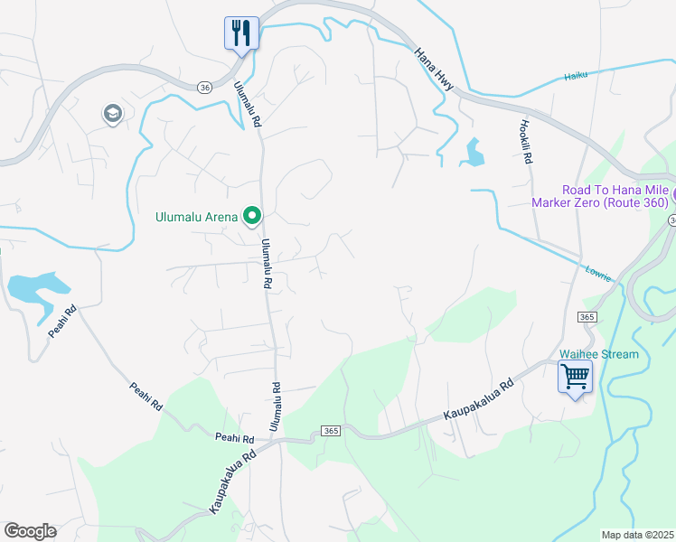 map of restaurants, bars, coffee shops, grocery stores, and more near 4508 Waha Place in Haiku-Pauwela