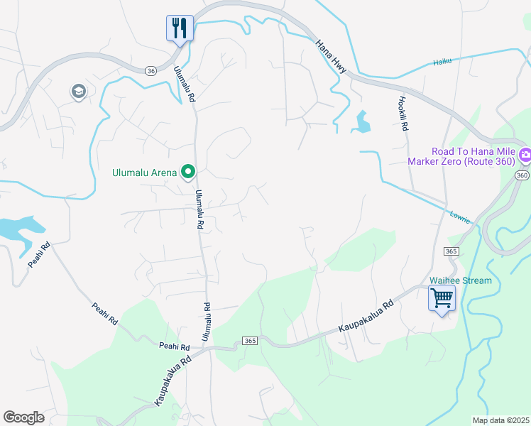 map of restaurants, bars, coffee shops, grocery stores, and more near 4492 Waha Place in Haiku-Pauwela