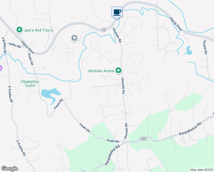 map of restaurants, bars, coffee shops, grocery stores, and more near 75 Alekanekelo Place in Haiku-Pauwela