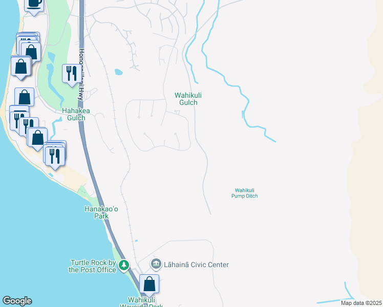 map of restaurants, bars, coffee shops, grocery stores, and more near 564 Anapuni Loop in Kaanapali