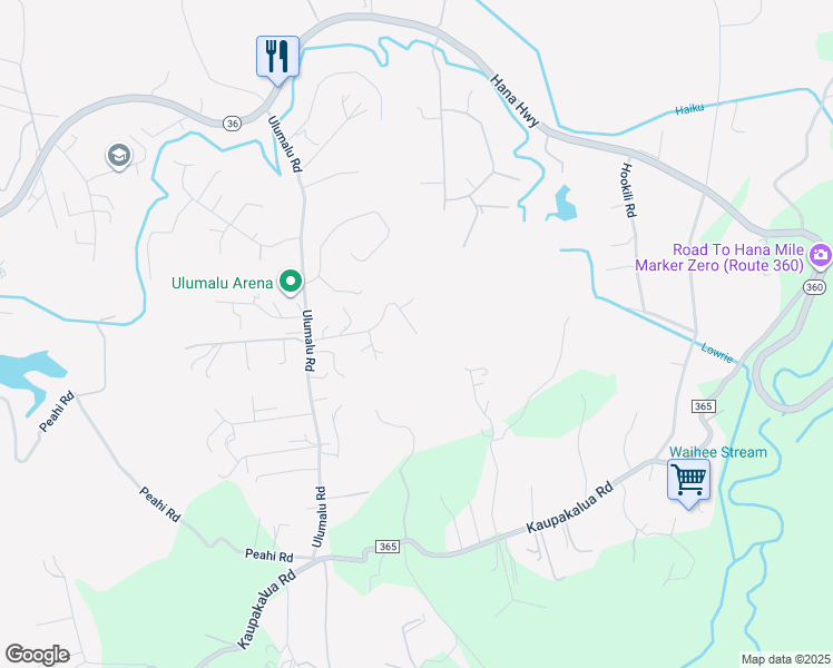 map of restaurants, bars, coffee shops, grocery stores, and more near 4508 Waha Place in Haiku-Pauwela