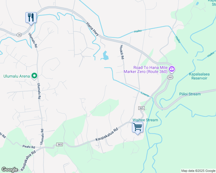 map of restaurants, bars, coffee shops, grocery stores, and more near 455 Kukuna Road in Haiku-Pauwela
