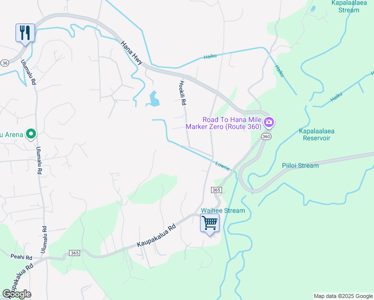 map of restaurants, bars, coffee shops, grocery stores, and more near 481 Kekoanui Place in Haiku-Pauwela