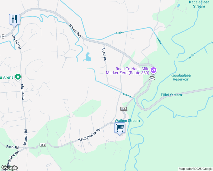 map of restaurants, bars, coffee shops, grocery stores, and more near 481 Kekoanui Place in Haiku-Pauwela