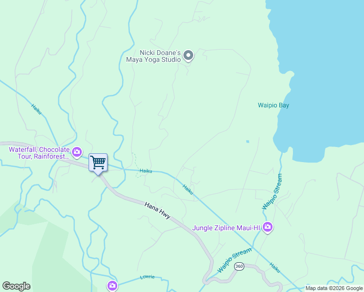 map of restaurants, bars, coffee shops, grocery stores, and more near 245 North Honokala Road in Maui County