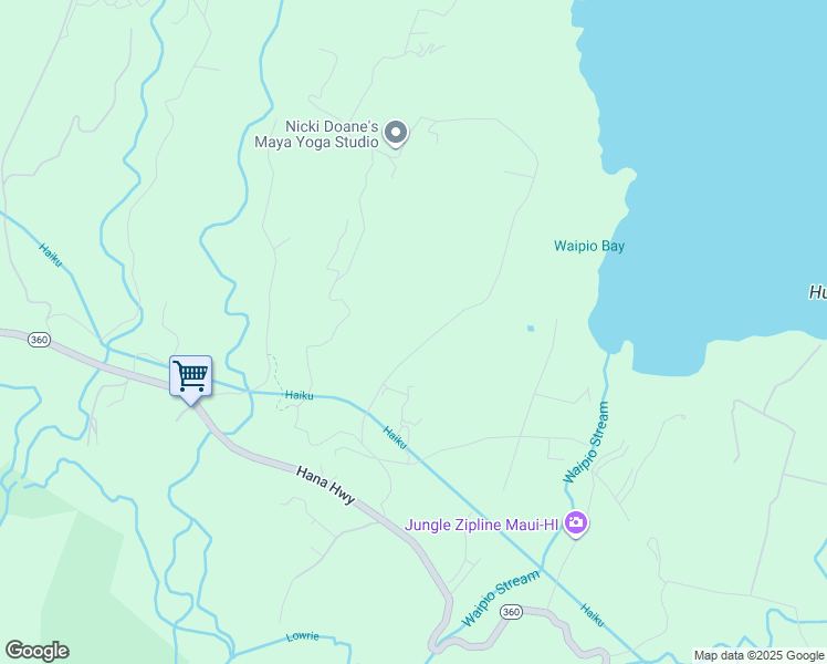 map of restaurants, bars, coffee shops, grocery stores, and more near 275 North Honokala Road in Maui County