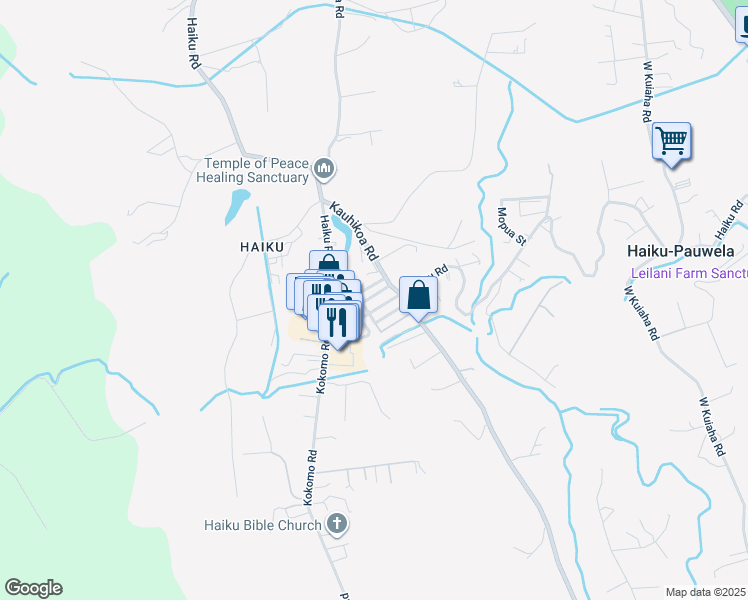 map of restaurants, bars, coffee shops, grocery stores, and more near 968 Lahui Street in Haiku-Pauwela