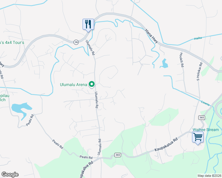 map of restaurants, bars, coffee shops, grocery stores, and more near 4415 Waha Place in Haiku-Pauwela