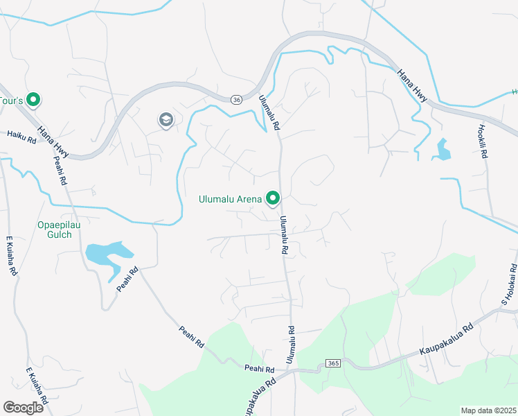 map of restaurants, bars, coffee shops, grocery stores, and more near 44 Alekanekelo Place in Haiku-Pauwela