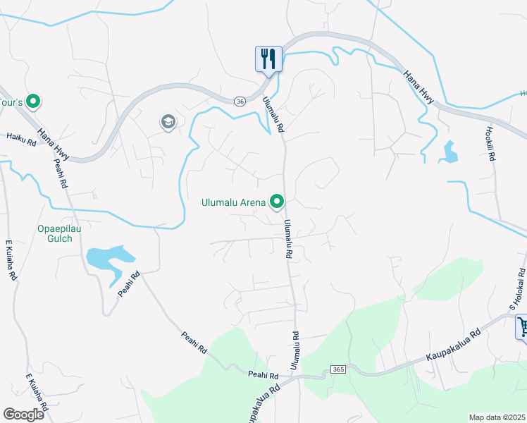 map of restaurants, bars, coffee shops, grocery stores, and more near 44 Alekanekelo Place in Haiku-Pauwela