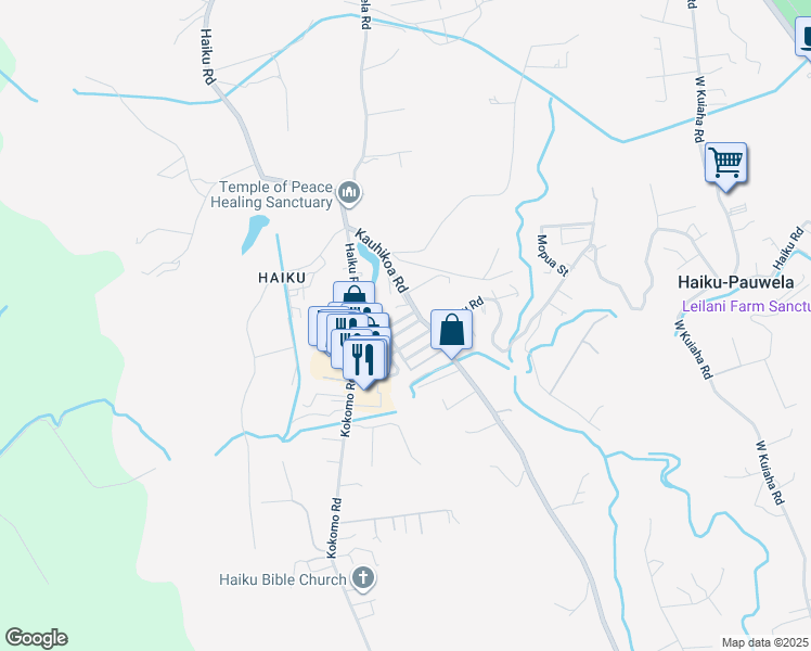 map of restaurants, bars, coffee shops, grocery stores, and more near 979 Lahui Street in Haiku-Pauwela