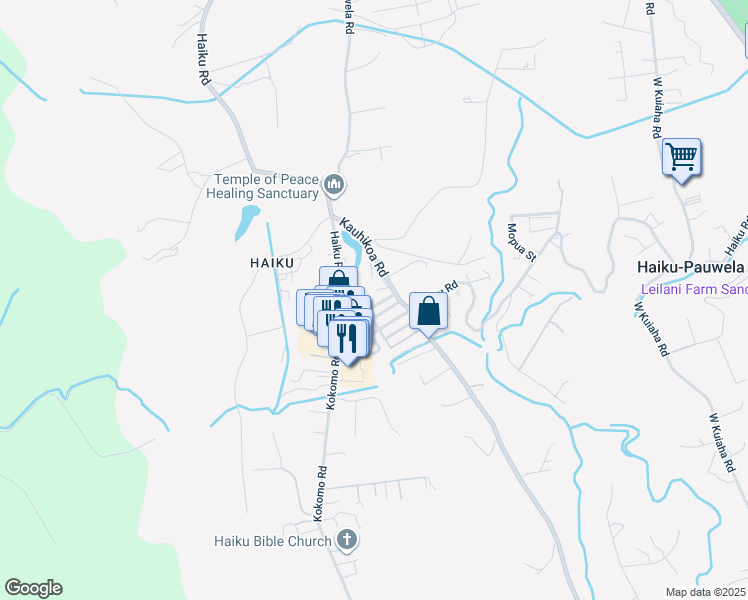 map of restaurants, bars, coffee shops, grocery stores, and more near 969 Noholani Street in Haiku-Pauwela