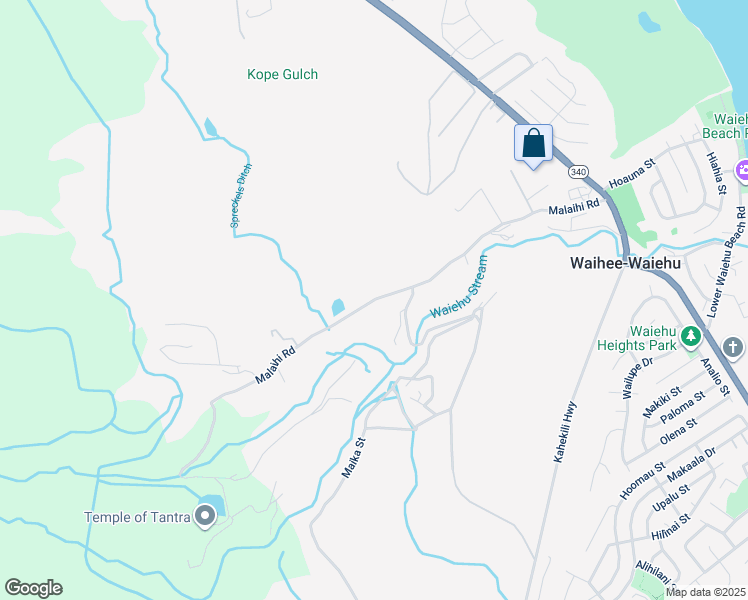 map of restaurants, bars, coffee shops, grocery stores, and more near Malaihi Road in Maui County