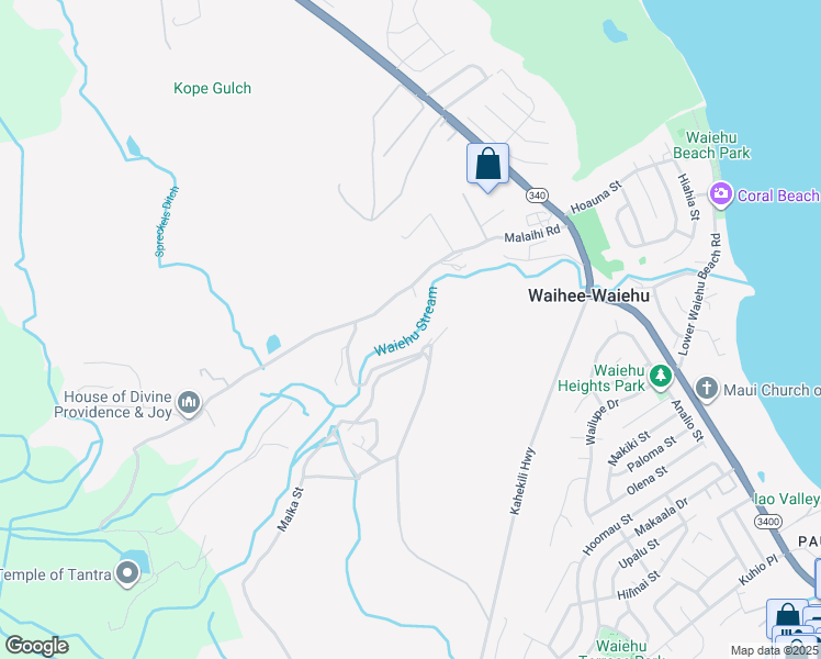 map of restaurants, bars, coffee shops, grocery stores, and more near 967 Malaihi Road in Wailuku