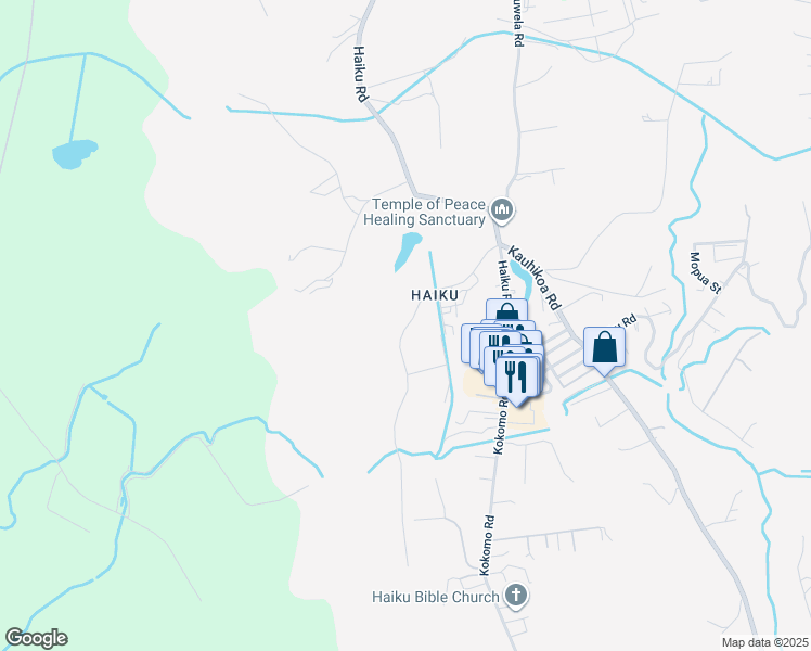 map of restaurants, bars, coffee shops, grocery stores, and more near 400 Auwaha Street in Haiku-Pauwela