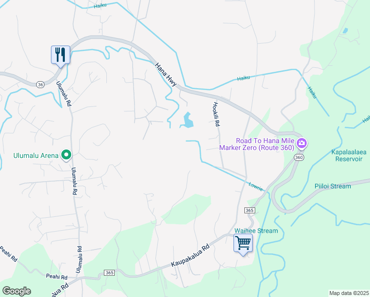 map of restaurants, bars, coffee shops, grocery stores, and more near 41 Leleaka Place in Haiku-Pauwela