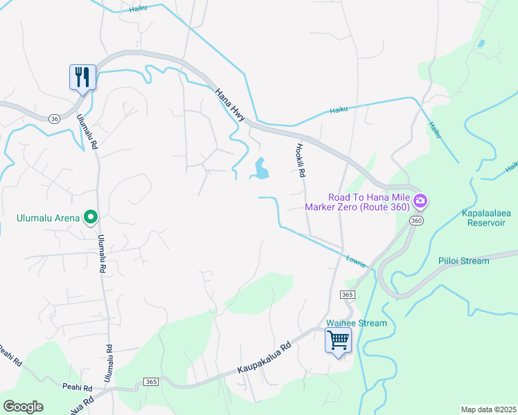 map of restaurants, bars, coffee shops, grocery stores, and more near 41 Leleaka Place in Haiku-Pauwela