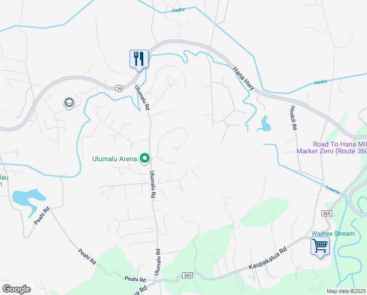 map of restaurants, bars, coffee shops, grocery stores, and more near 4525 Une Place in Haiku-Pauwela