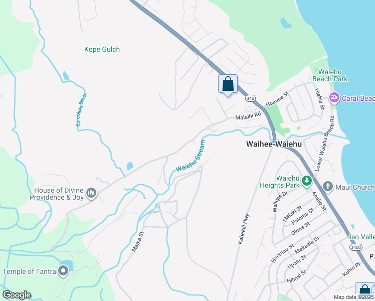 map of restaurants, bars, coffee shops, grocery stores, and more near Malaihi Road in Maui County