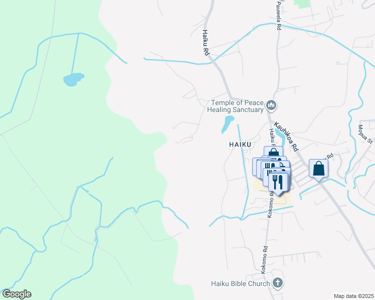 map of restaurants, bars, coffee shops, grocery stores, and more near 2311 Umi Place in Haiku-Pauwela