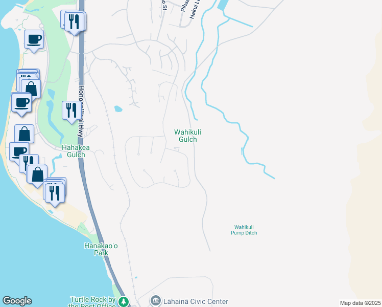 map of restaurants, bars, coffee shops, grocery stores, and more near 784 Anapuni Loop in Lahaina