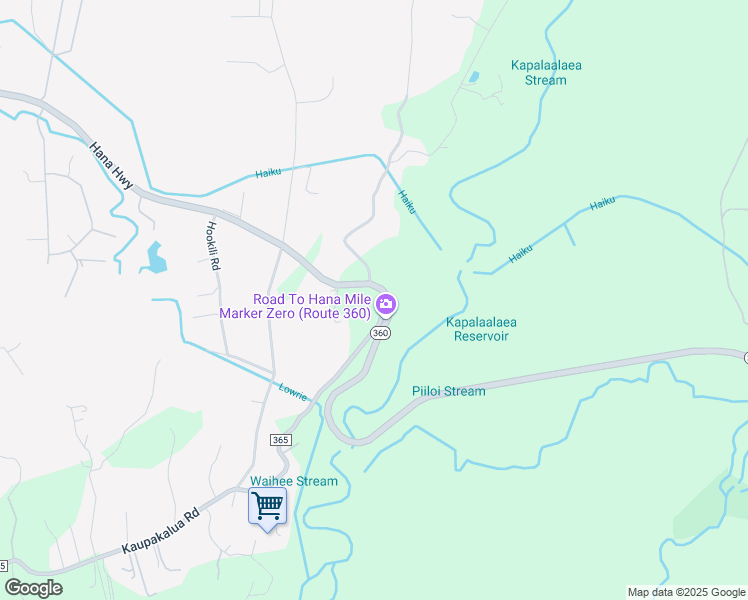 map of restaurants, bars, coffee shops, grocery stores, and more near 44 Kaupakalua Road in Haiku-Pauwela