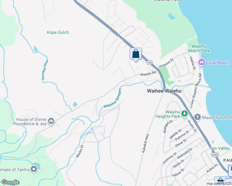 map of restaurants, bars, coffee shops, grocery stores, and more near 949 Malaihi Road in Wailuku