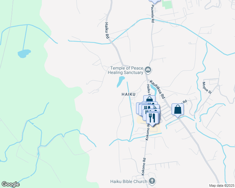 map of restaurants, bars, coffee shops, grocery stores, and more near 400 Auwaha Street in Haiku-Pauwela
