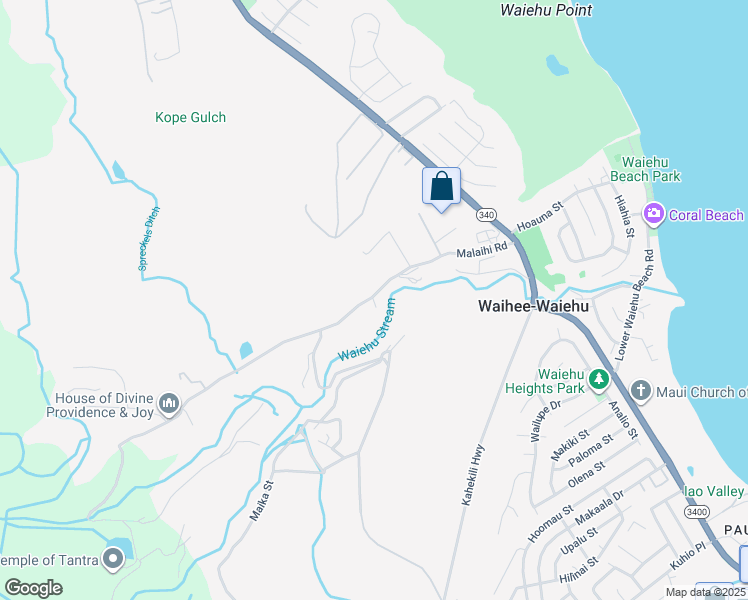 map of restaurants, bars, coffee shops, grocery stores, and more near 949 Malaihi Road in Wailuku