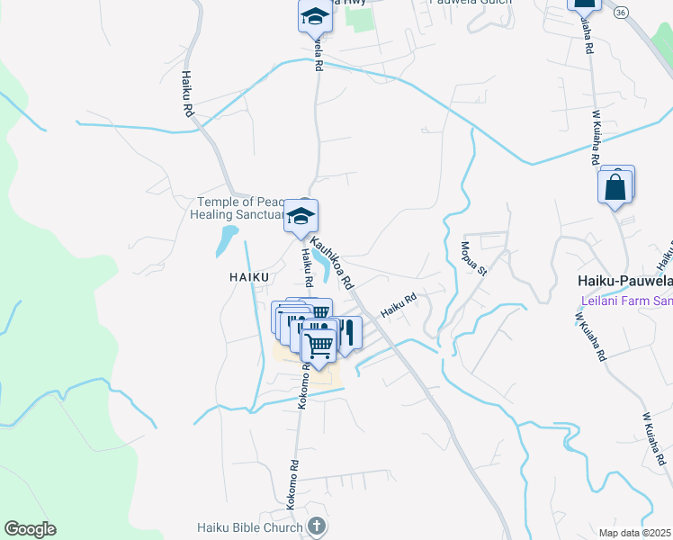 map of restaurants, bars, coffee shops, grocery stores, and more near 668 Kauaheahe Place in Haiku-Pauwela