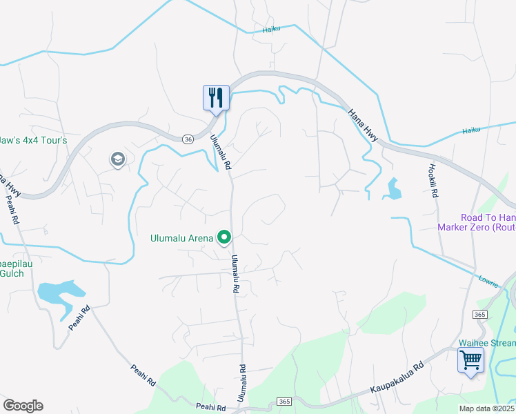map of restaurants, bars, coffee shops, grocery stores, and more near 4390 Une Place in Haiku-Pauwela