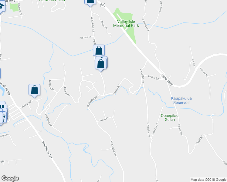 map of restaurants, bars, coffee shops, grocery stores, and more near 1809 Haiku Road in Haiku-Pauwela