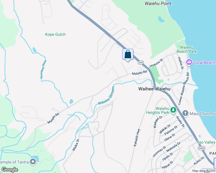 map of restaurants, bars, coffee shops, grocery stores, and more near 951 Malaihi Road in Wailuku
