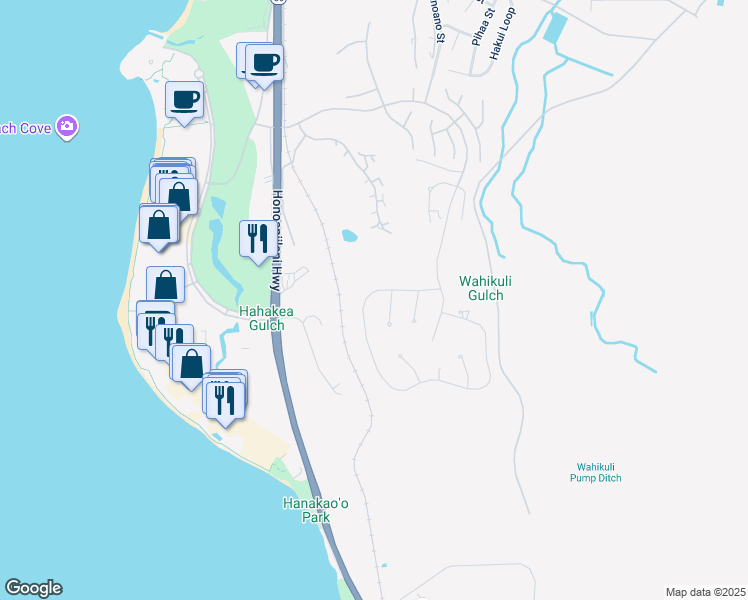 map of restaurants, bars, coffee shops, grocery stores, and more near 137 Anapuni Loop in Lahaina