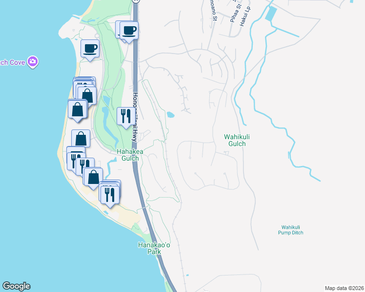 map of restaurants, bars, coffee shops, grocery stores, and more near 44 Lolii Place in Lahaina