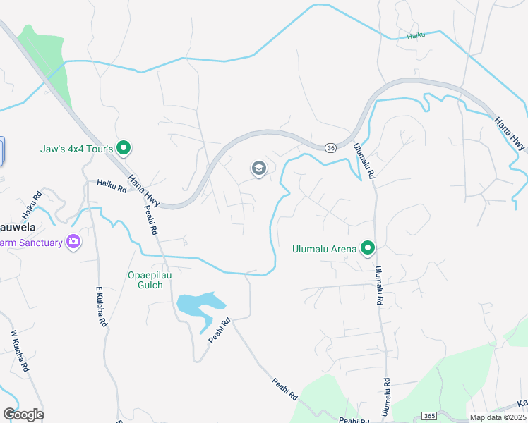 map of restaurants, bars, coffee shops, grocery stores, and more near 135 Hohani Place in Haiku-Pauwela